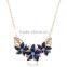 Fashionable design high density gold plated zinc alloy flower necklace earring jewelry set