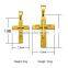 Factory wholesale double layer big and small stainless steel gold cross necklace pendant