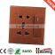 Wood grain style 13A wall socket