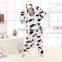 M/L promotional customized plush dairy cattle animated cartoon jumpsuits/one-pieces/teddies/bodysuit