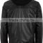 2016 New Model Leather fashion hoody Jackets in black