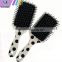 wholesale plastic rainbow hair brush comb with mirror in back
