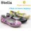 flat round toe buckle strap flower print thread girl ballet kid loafer shoes