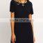 SheIn Black Keyhole Knee Length Kaftan Women Blank T-shirt Tunic Dress