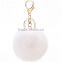 Hot Sale Lovely Rabbit Fur Ball Pompom Bag Pendant Fur Keychain, used for Cell phone and Car keyring