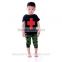 New coming stylish casual red and black cross haren pant cotton suit comfortable boy clothing sets