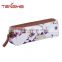 Hot selling floral printed leather girls pencil case school