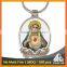 Free mould fee souvenir decorative printing catholic keychain gold keyring