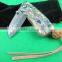 OEM Abalone Handle Mini Damascus Steel Folding Knife