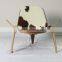 Modern Bend Plywood Hans Wegner Ponyhide / Cowhide Shell Chair