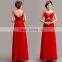 Wholesale Fashion Design Red Sexy Formal Beaded Evening Dress High Quality Sleeveless Red Sexy Formal Beaded Evening Dress