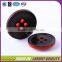 red button with black plastic fancy shirt button for jeans