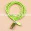 Wholesale 1m/2m/3m fabric braided Colorful high speed cellphone data cables for apple iphone and samsung