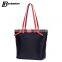 custom 600d polyester canvas tote bag shoulder bag leather handle wholesale