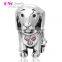 X212 Globalwin Jewelry Cute Puppy Dog Charms With Movable Tail Personalised Silver Animal Charms Wholesale