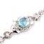 18KGP platinum plated crystal rhinestone blue Austria crystal elements women drop charm bangle bracelet fashion jewelry B019