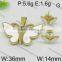 Hot white stone butterfly shape gold color jewelry set from alibaba