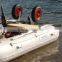 Inflatable boat trailer use transom launching wheels