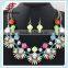 No.1 yiwu & ningbo commission agent wanted fashion colorful necklace set with bright earrings jewelry sets for holidays