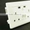 UK plug 3 hole usb power plug socket wall switch and socket