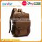 Mens Large Vintage Canvas Leather Backpack School Laptop Bag Hiking Travel Rucksack
