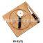 Cheese knife set with wood cutting board