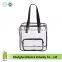 Clear Oversized Tote PVC Vinyl Plastic Large Shopper Shoulder Bag Transparent with front clear zipper pocket
