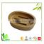 Wholesale natural bamboo soap dish set