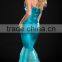 Halloween fancy dress women sexy turquoise sequin mermaid dress