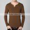 Fashion custom cotton long sleeve v neck t shirt with buttons