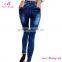 High Quality Blue Mature Slimming Ripped Women Jeans