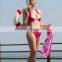 2015 Summer New Arrival Low Waist Sexy Backless Striped Strip With Padding With Veil beach swimsuit