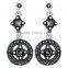 Black Gold Color Black Zircon Circle Women Jewelry Party Drop Earring
