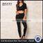 MGOO High Quality Black Ribbed Hood Tops Sleeveless Cropped Tops And Legging For Running Tracksuits Plain Basic
