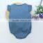 New Model Baby Denim Clothes Infant Plain Color Bodysuit Toddler Girls Ruffle Design Romper