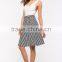 China Wholesale High Rise Directional Stripe Midi Skirt Women Fashion Skirt 2016