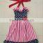 2016 boyi children 4th of july dress red ruffle baby girl birthday dresses sleeveless baby girls cotton ruffle dress