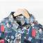 2016 Cartoon printed men denim casual shirt