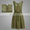 Round neck design sexy lace dress sleeveless chiffon belt dress 2016