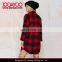 Latest Jacket Design Women Red and Black Plaid Flannel Casual Jacket