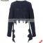 Women lastest design distressted chunky knit sweater 2018