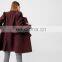 Custom New Style Classic Red Button Belt Slim Fit Lady Winter Jacket