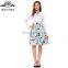 Wholesale A-Line Pleated Vintage Elegant Latest Design Pictures the Midi Floral Skirt for Office Ladies