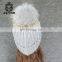 Hot sales high quality women winter hat winter real raccoon fur pom pom hat knitted beanie cap for wholesale