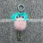 Metal Foot Small Eye Robot Pendant Fur Ball Keychain