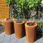 Cheap small decorative corten steel flower pot