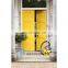 Home villa entrance solid wood yellow painting shaker casement door