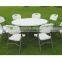 Round banquet folding dining table certificate plastic buffet tables banquet folding table leg