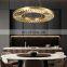Modern luxury Living Room light hotel villa led lamp large round ceiling mounted lighting Gold pendant lights crystal chandelier