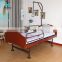 Factory Direct Wooden Nursing Home Patient Recovery Back Lift Fowler Medical Hospital Bed with Over Bed Pole Hoist